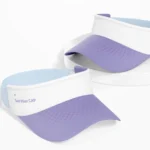 Custom visor with embroidered logo, adjustable strap, and curved brim – lightweight sun protection for UK sports teams, events, and branded promotions.
