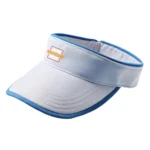 Custom visor with embroidered logo, adjustable strap, and curved brim – lightweight sun protection for UK sports teams, events, and branded promotions.