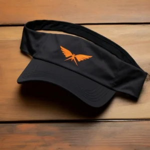 "Custom visor with embroidered logo, adjustable strap, and curved brim – lightweight sun protection for UK sports teams, events, and branded promotions.